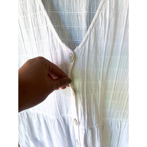 Entro White Dress With Pockets & Buttons L - Picture 3 of 6